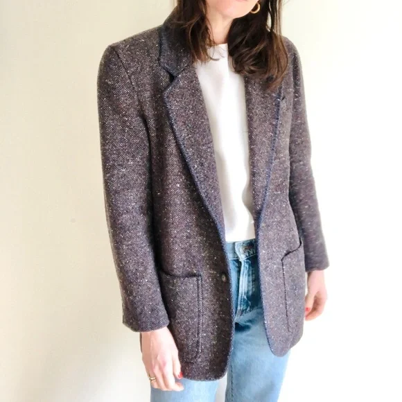 Tweedy square cut wool blazer - Picture 6 of 16